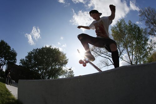 JOHN WOODS / WINNIPEG FREE PRESS Connor Maney was skate boarding at the Freight House Skate Park Sunday, May 29, 2016.