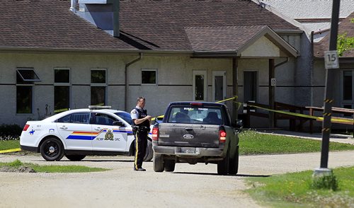 PHIL HOSSACK / WINNIPEG FREE PRESS -  RCMP check a vehicle and stop it from entering the Behavioral Health Foundation, scene of an incident, the facility is still closed to the public while police investigate. See story.  May 30, 2016