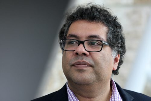 JOE BRYKSA / WINNIPEG FREE PRESS  Calgary Mayor Naheed Nenshi in the Canadian Museum for Human Rights on a tour Wednesday.June 01 , 2016.(See Aldo Santin  story)