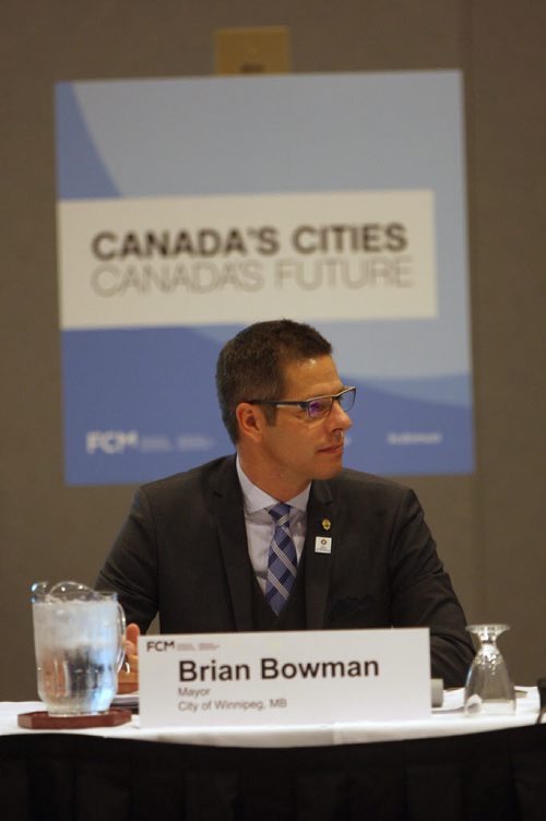 JOE BRYKSA / WINNIPEG FREE PRESS  Winnipeg Mayor Brian Bowman hosting the Federation of Canadian Municipalities Big City Mayors Conference at the RBC Convention Centre .-June 02 , 2016.(See Aldo Santin  story)