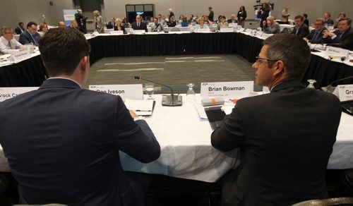 JOE BRYKSA / WINNIPEG FREE PRESS  Winnipeg Mayor Brian Bowman hosting the Federation of Canadian Municipalities Big City Mayors Conference at the RBC Convention Centre .-June 02 , 2016.(See Aldo Santin  story)