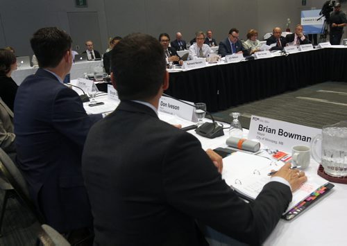 JOE BRYKSA / WINNIPEG FREE PRESS  Winnipeg Mayor Brian Bowman hosting the Federation of Canadian Municipalities Big City Mayors Conference at the RBC Convention Centre .-June 02 , 2016.(See Aldo Santin  story)