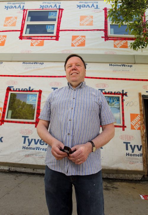 BORIS MINKEVICH / WINNIPEG FREE PRESS  Naomi House under construction. 700-702 Ellice Ave.  Pastor Tim Nielsen poses for a photo outside the place that is under construction  it will soon be temporary housing for refugees and refugee claimants and is connected to City Church. It will be much-needed housing for growing number of newcomers arriving in Winnipeg. SANDERS story. June 2, 2016.