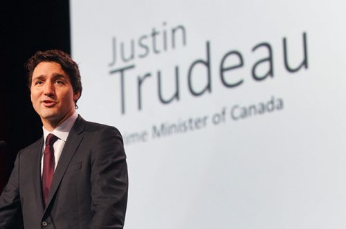 JOE BRYKSA / WINNIPEG FREE PRESS  Prime Minister Justin Trudeau speaks at the  Federation of Canadian Municipalities Big City Mayors Conference at the RBC Convention Centre in Winnipeg Friday morning .-June 03 , 2016.(See Aldo Santin  story)