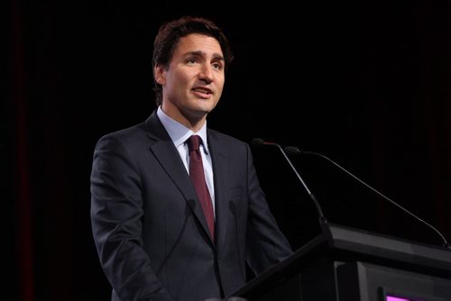 JOE BRYKSA / WINNIPEG FREE PRESS  Prime Minister Justin Trudeau speaks at the  Federation of Canadian Municipalities Big City Mayors Conference at the RBC Convention Centre in Winnipeg Friday morning .-June 03 , 2016.(See Aldo Santin  story)