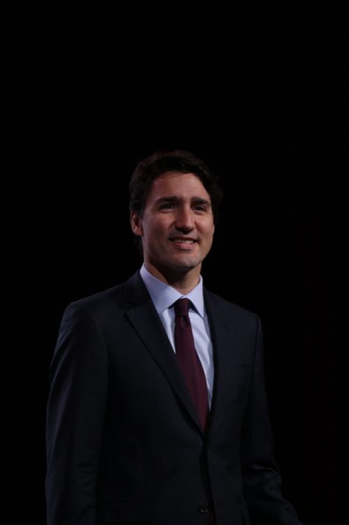 JOE BRYKSA / WINNIPEG FREE PRESS  Prime Minister Justin Trudeau speaks at the  Federation of Canadian Municipalities Big City Mayors Conference at the RBC Convention Centre in Winnipeg Friday morning .-June 03 , 2016.(See Aldo Santin  story)