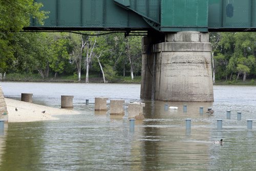 BORIS MINKEVICH / WINNIPEG FREE PRESS The Forks. High river waters have closed the river trail and only water foul are using the sunken public trail. June 3, 2016.