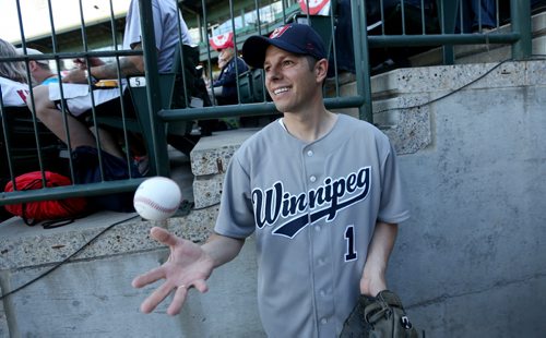 TREVOR HAGAN / WINNIPEG FREE PRESS Mayor Brian Bowman before he threw out the ceremonial pitch prior to the Goldeyes game on Diversity Day at Shaw Park, Saturday, June 4, 2016.