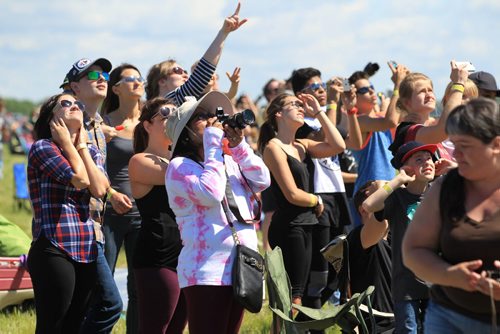 RUTH BONNEVILLE / WINNIPEG FREE PRESS  Thousands of spectators look to the skies to watch  the  Manitoba Airshow in Southport near Portage Saturday.   See Kevin's story.    June 04 / 2016