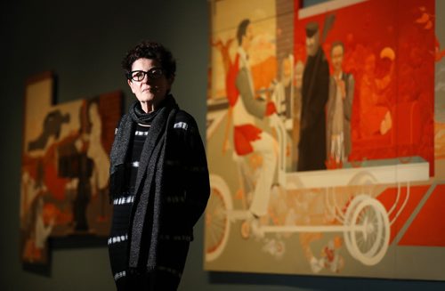 TREVOR HAGAN / WINNIPEG FREE PRESS Esther Warkov in her exhibit at the Winnipeg Art Gallery, Saturday, June 4, 2016. For Tuesday ENT front