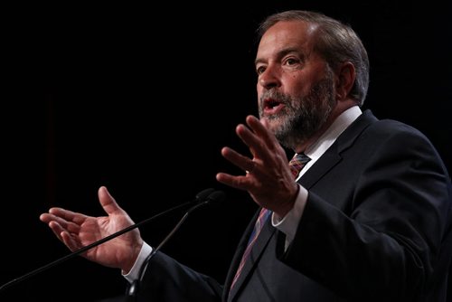 MIKE DEAL / WINNIPEG FREE PRESS  NDP leader Tom Mulcair addresses the crowd at the Federation of Canadian Municipalities which is wrapping up Sunday.  160605 Sunday, June 05, 2016