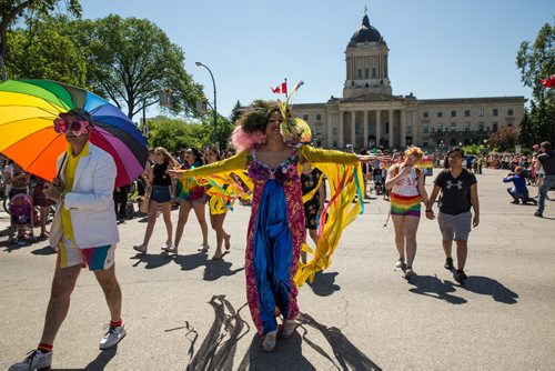 MIKE DEAL / WINNIPEG FREE PRESS Miss Sandi Bay takes part in the Pride Parade Sunday. 160605 - Sunday, June 05, 2016