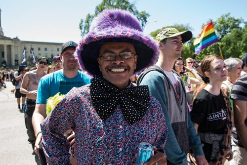 MIKE DEAL / WINNIPEG FREE PRESS Dana Ring takes part in the Pride Parade Sunday. 160605 - Sunday, June 05, 2016