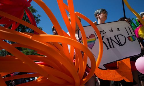 MIKE DEAL / WINNIPEG FREE PRESS Participants of the Pride Parade Sunday. 160605 - Sunday, June 05, 2016