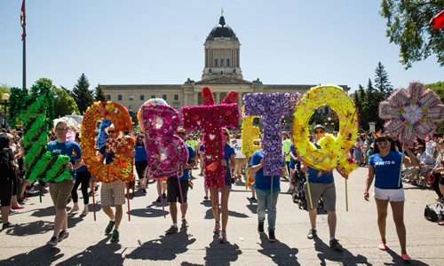 MIKE DEAL / WINNIPEG FREE PRESS Participants of the Pride Parade Sunday. 160605 - Sunday, June 05, 2016