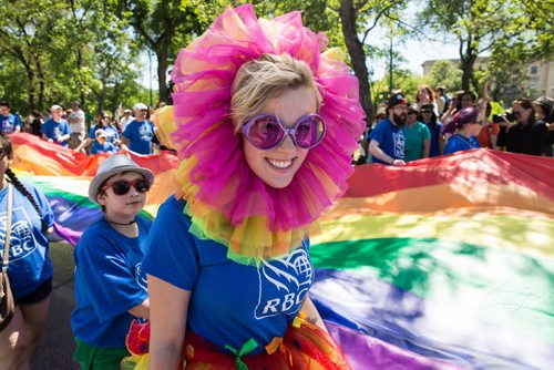 MIKE DEAL / WINNIPEG FREE PRESS Activist Hanna Taylor during the Pride Parade Sunday. 160605 - Sunday, June 05, 2016
