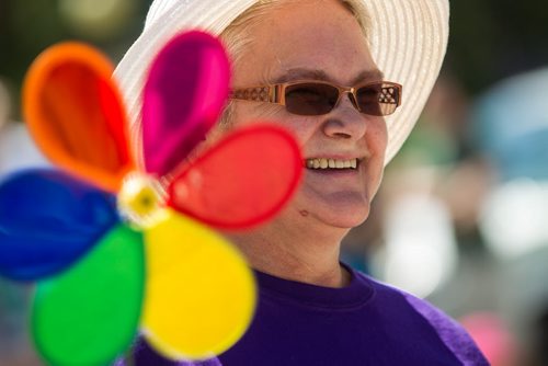 MIKE DEAL / WINNIPEG FREE PRESS Pamela Lord takes part in the Pride Parade Sunday. 160605 - Sunday, June 05, 2016