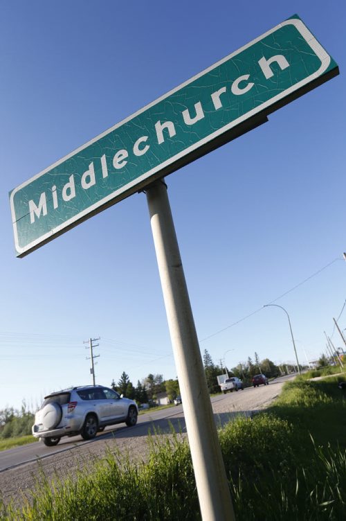 JOHN WOODS / WINNIPEG FREE PRESS Middlechurch sign in the RM of West St Paul Monday, June 6, 2016.