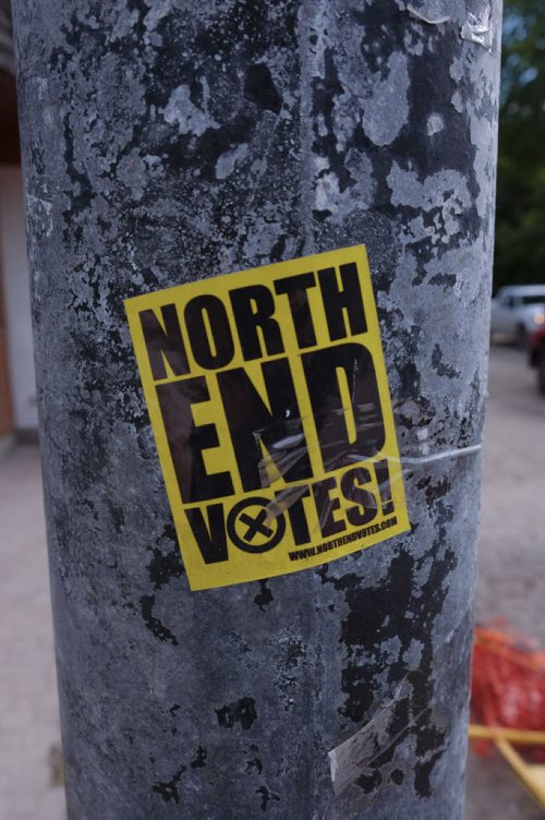 ZACHARY PRONG / WINNIPEG FREE PRESS  A sticker on Selkirk Ave. on June 7, 2016.