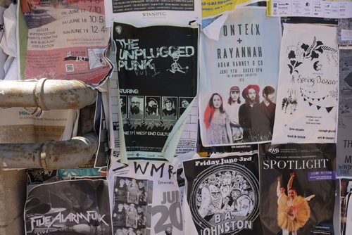 ZACHARY PRONG / WINNIPEG FREE PRESS  A community poster board on Arthur St on June 7, 2016.