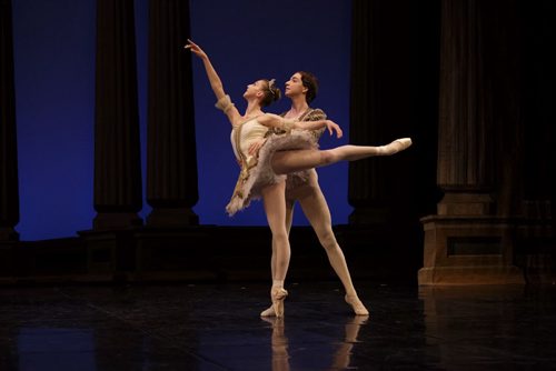 ZACHARY PRONG / WINNIPEG FREE PRESS  Royal Winnipeg Ballet School (RWB) Professional Division Dancers Monika Haczkiewicz and Brandon Lockhart perform at the Royal Manitoba Theatre Centre on Wednesday, June 8, 2016 in preparation for Spotlight which runs from Thursday, June 9 to Saturday June 11, 2016. The show will include traditional works and two premieres; Romani Song choreographed by Oleksandra Kondratyeva and a reimagining of Hans Christian Anderson's story Little Match Stick girl by Phillipe-Alexandre Jacques.