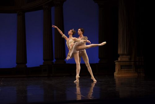 ZACHARY PRONG / WINNIPEG FREE PRESS  Royal Winnipeg Ballet School (RWB) Professional Division Dancers Monika Haczkiewicz and Brandon Lockhart perform at the Royal Manitoba Theatre Centre on Wednesday, June 8, 2016 in preparation for Spotlight which runs from Thursday, June 9 to Saturday June 11, 2016. The show will include traditional works and two premieres; Romani Song choreographed by Oleksandra Kondratyeva and a reimagining of Hans Christian Anderson's story Little Match Stick girl by Phillipe-Alexandre Jacques.