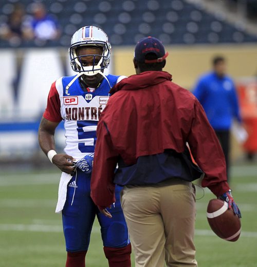 PHIL HOSSACK / WINNIPEG FREE PRESS -  Veteran CFL Quarter Back Kevin Glenn suited up with the Montreal Alouettes Wednesday at Investor's Field.  June 7, 2016.