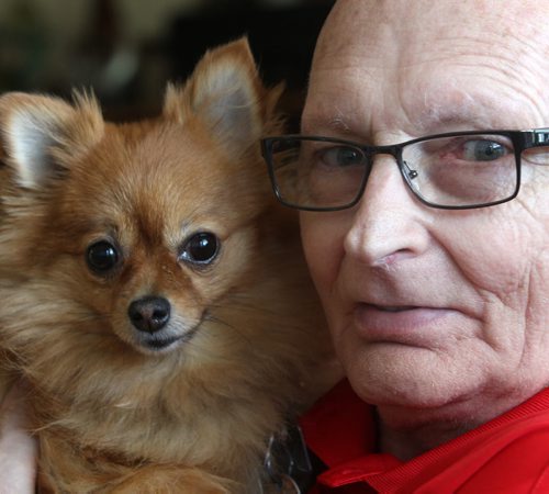 JOE BRYKSA / WINNIPEG FREE PRESS  Victor Maxwell, a 70-year-old who has had seven strokes in 10 years. His dog Star ran and woke his wife and she sent for immediate medical attention for him. He got care in time and has no side effects. -June 10 , 2016.(See Joel Schlesinger story)