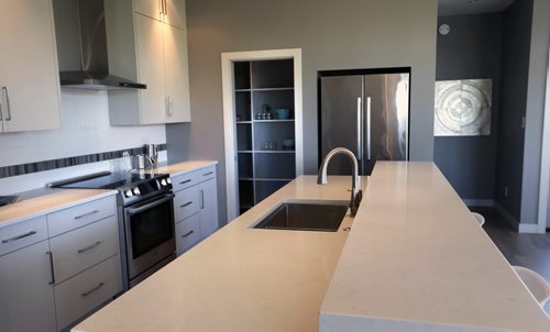 WAYNE GLOWACKI / WINNIPEG FREE PRESS    Homes.   10 Willow Landing in Pritchard Farm Southlands Village. The kitchen.¤ Irwin Homes rep is Andrew Koop. Todd Lewys story    June 13  2016