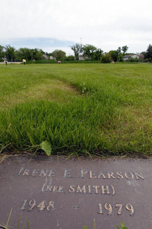 BORIS MINKEVICH / WINNIPEG FREE PRESS Irene Emily Pearson is buried in Garry Memorial Park (Thomson in the Park) on McGillvary.  June 14, 2016.