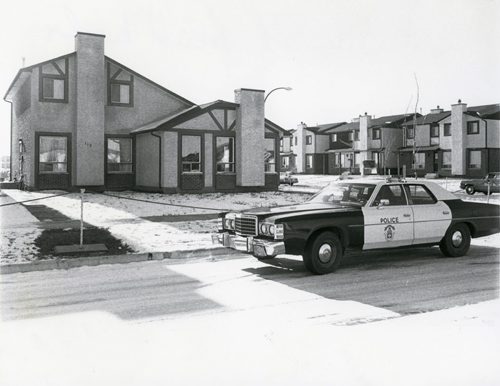 KEN GIGLIOTTI / WINNIPEG FREE PRESS  Winnipeg Police outside 114 Kinver after a woman was found stabbed and beaten in the basement of the vacant Tyndall Park home November 16, 1979.  Winnipeg held a press conference June 14, 2016, asking the public for more information.