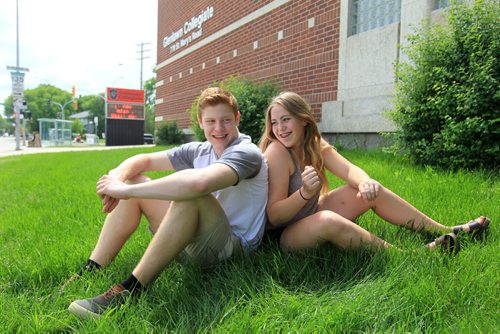 RUTH BONNEVILLE / WINNIPEG FREE PRESS  2017 Project: Grade 11, Glen Lawn student, Griffin with his younger sister, Emily that is now attending his school in grade nine.   Griffin is one of a group of students from Windsor School that the Free Press has been following since kindergarden.     See Doug Speirs story.   June 15 / 2016