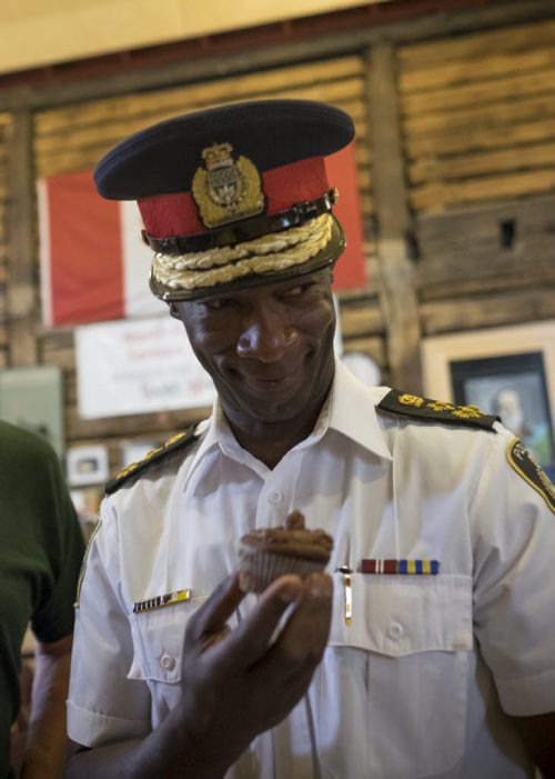 ZACHARY PRONG / WINNIPEG FREE PRESS  Outgoing Winnipeg Chief of Police Devon Clunis at the Barber House in North Point Douglas during an event honouring his retirement and commitment to inner city communities  on June 16, 2016.