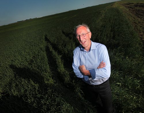 PHIL HOSSACK / WINNIPEG FREE PRESS -  VOLUNTEER - Art Enns poses in a field of oats, he'll donate 25 of the 100 acre's proceeds to charity. See story. June 16, 2016