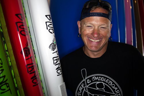 MIKE DEAL / WINNIPEG FREE PRESS Scott Hopper owner of Hardcore Surf & Paddleboard Company, 211 Pacific Ave. in Chinatown.  160620 - Monday, June 20, 2016