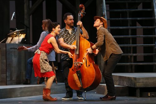 JOHN WOODS / WINNIPEG FREE PRESS The cast from the Ring Of Fire, which is about Johnny Cash, performs at their dress rehearsal at Rainbow Stage Monday, June 20, 2016.