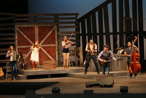 JOHN WOODS / WINNIPEG FREE PRESS The cast from the Ring Of Fire, which is about Johnny Cash, performs at their dress rehearsal at Rainbow Stage Monday, June 20, 2016.