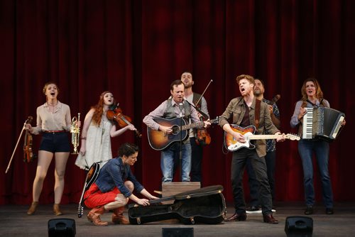 JOHN WOODS / WINNIPEG FREE PRESS The cast from the Ring Of Fire, which is about Johnny Cash, performs at their dress rehearsal at Rainbow Stage Monday, June 20, 2016.
