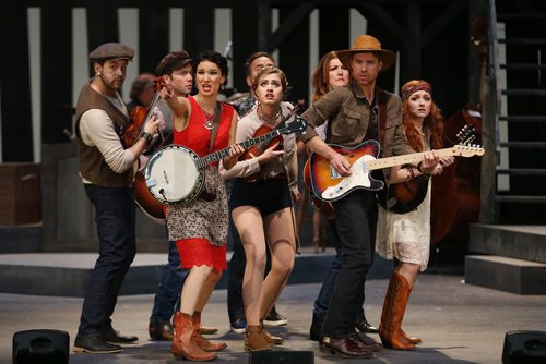 JOHN WOODS / WINNIPEG FREE PRESS The cast from the Ring Of Fire, which is about Johnny Cash, performs at their dress rehearsal at Rainbow Stage Monday, June 20, 2016.