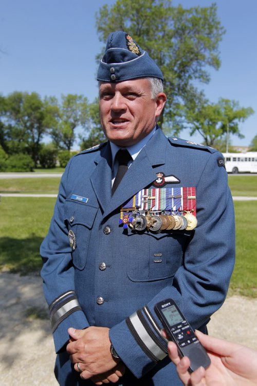 BORIS MINKEVICH / WINNIPEG FREE PRESS Major-General Christian Drouin (in photo) assumed command of 1 Canadian Air Division (1 CAD) from Major-General David Wheeler in Winnipeg at 17 Wing. Lieutenant-General Michael Hood, Commander of the Royal Canadian Air Force presided over the ceremony. June 20, 2016.
