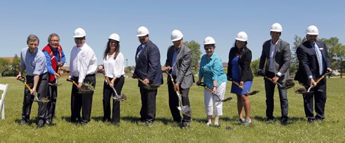 BORIS MINKEVICH / WINNIPEG FREE PRESS Official ground breaking ceremony for the new Sowtheast Collegiate school thats gonna be built on the Lee Blvd. June 21, 2016.