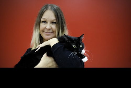 ZACHARY PRONG / WINNIPEG FREE PRESS  Jennifer Laferriere with her Cat spice on June 22, 2016. Laferriere is opening a cat cafe at the Vogue Dance Studio.