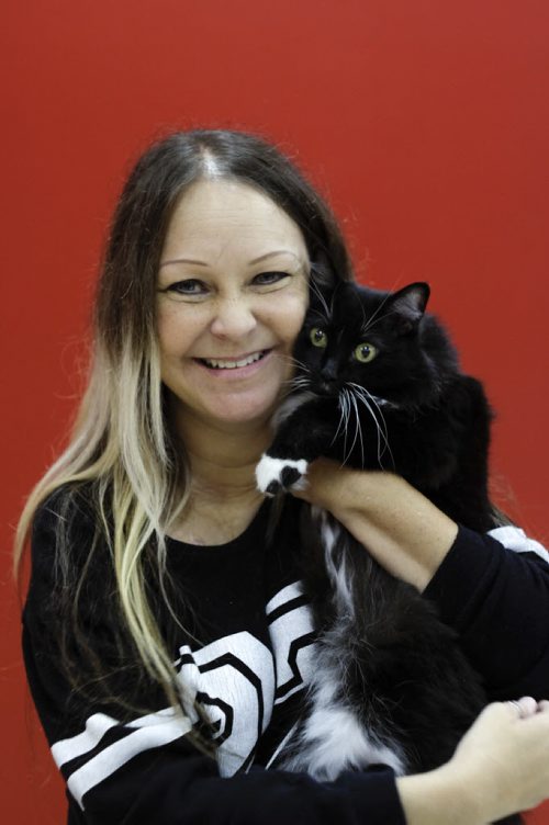 ZACHARY PRONG / WINNIPEG FREE PRESS  Jennifer Laferriere with her Cat spice on June 22, 2016. Laferriere is opening a cat cafe at the Vogue Dance Studio.