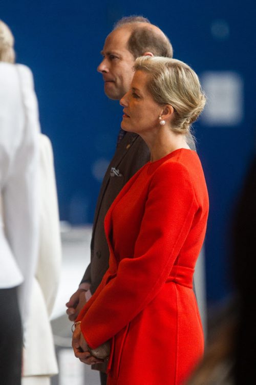 MIKE DEAL / WINNIPEG FREE PRESS Their Royal Highnesses, the Earl and Countess of Wessex arrive at the Royal Aviation Museum of Western Canada and are greeted by the Lieutenant-governor Janice Filmon and Premier Brian Pallister Wednesday morning. 160622 - Wednesday, June 22, 2016