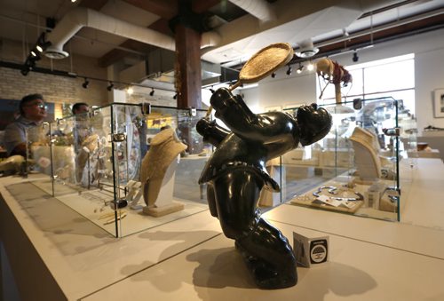WAYNE GLOWACKI / WINNIPEG FREE PRESS  A sculpture by Norman Qumuaqtuq in the new WAG@The Forks shop on Thursday, the Gallery Shops new satellite location at the Johnston Terminal.  This was the sneak preview for members and media, it opens  to the public on Saturday. Aidan story June 23  2016