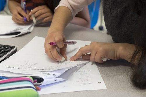 ZACHARY PRONG / WINNIPEG FREE PRESS  Roha Souleyman, 14, during math class on June 15, 2016.