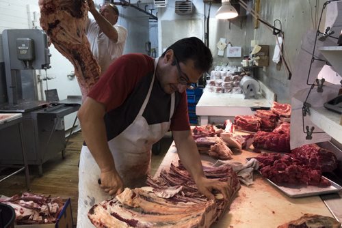 ZACHARY PRONG / WINNIPEG FREE PRESS  Riyad Suleyman, who was also a butcher in Syria, at work on June 15, 2016.