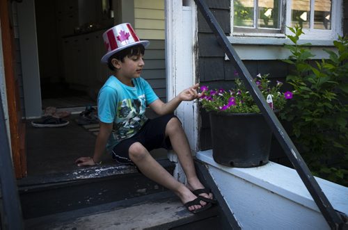 ZACHARY PRONG / WINNIPEG FREE PRESS  Rod Salesman, 8, outside of his home in Dauphin on June 15, 2016.