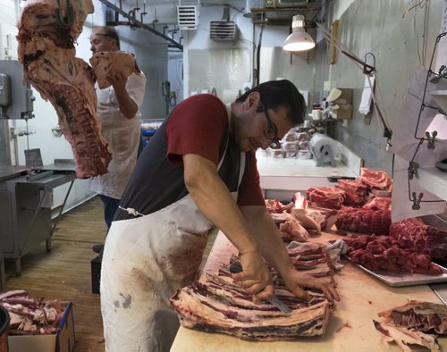 ZACHARY PRONG / WINNIPEG FREE PRESS  Riyad Suleyman, who was also a butcher in Syria, at work on June 15, 2016.