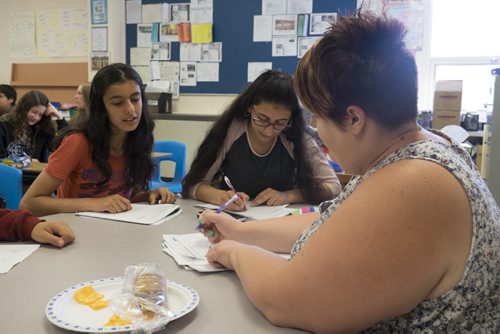 ZACHARY PRONG / WINNIPEG FREE PRESS  (L-R) Rena Souleyman,12, and her sister Roha, 14, at school on June 15, 2016.